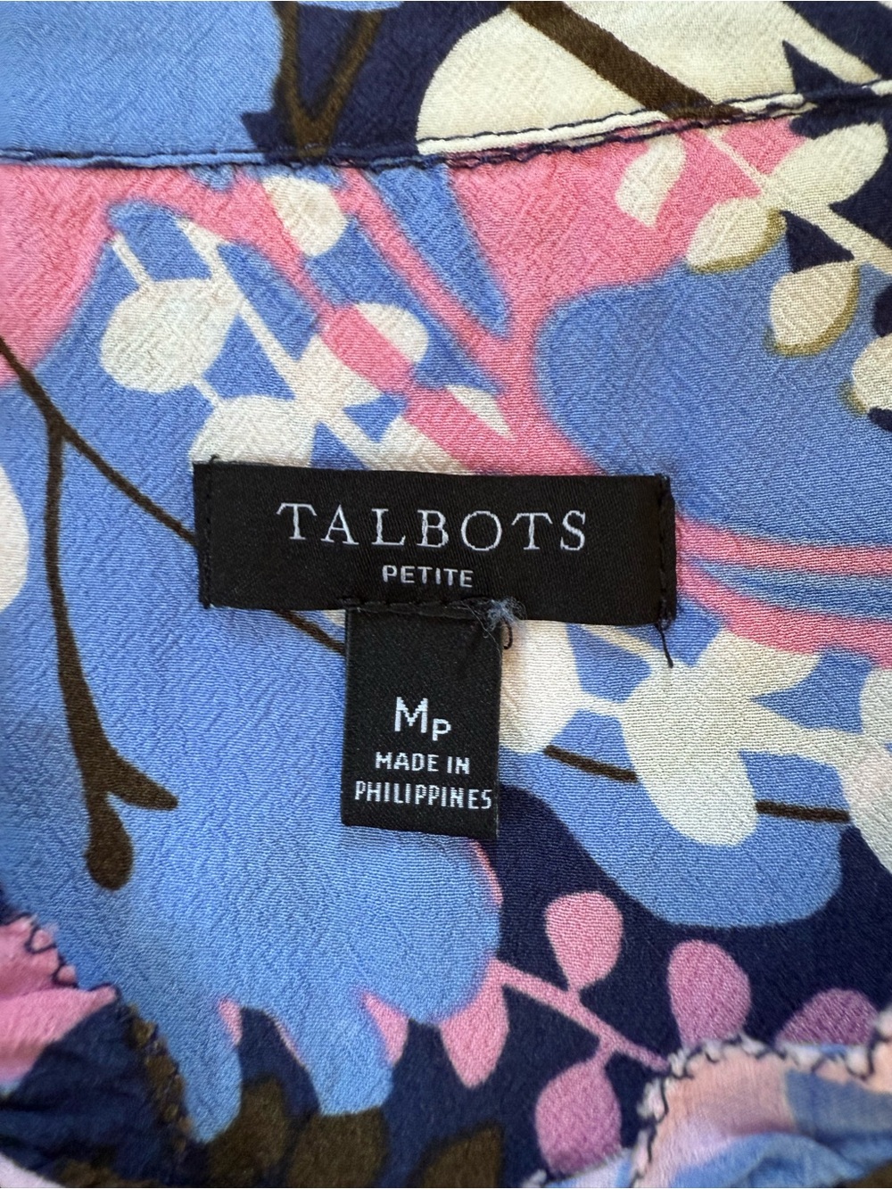 Talbots Women's Smocked Cuff Button Blouse - Picture 6 of 7